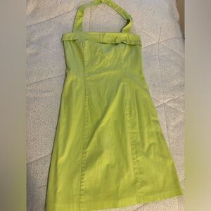 Vintage Chartreuse Halter Top Dress